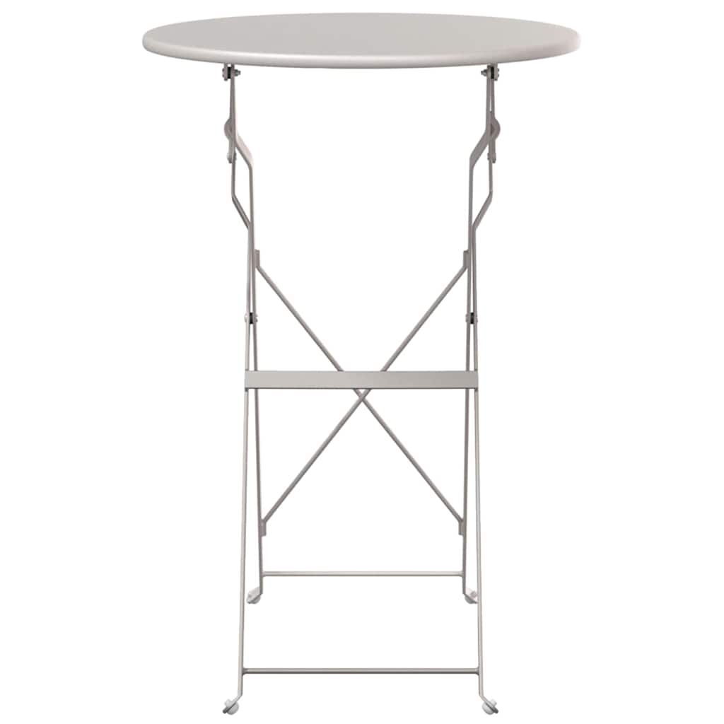Bistro Table Folding Beige Ø50x71 cm Powder-coated Steel